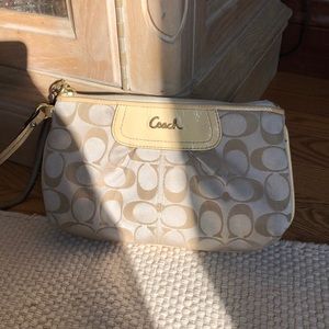 Coach Wristlet (Ivory with Tan accents)